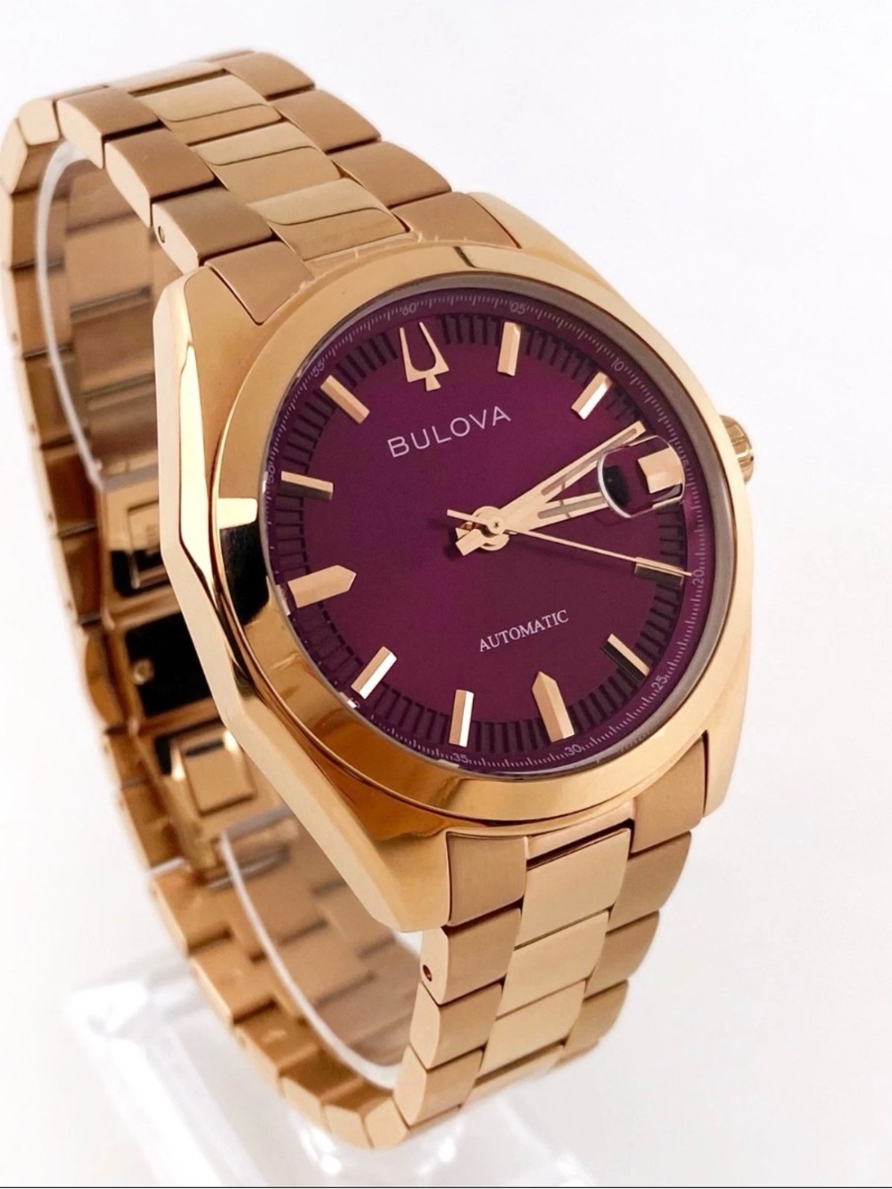 Bulova Men's Watch 97B234 Surveyor Purple Dial Stainless Steel Automatic Watch